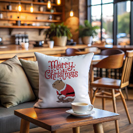 Christmas Capybara Throw Kissen