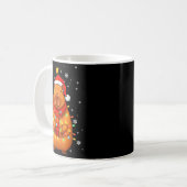 Christmas Capybara With Santa Hat Xmas Lights Tree Kaffeetasse (Vorderseite Links)