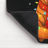 Christmas Capybara With Santa Hat Xmas Lights Tree Mousepad (Ecke)