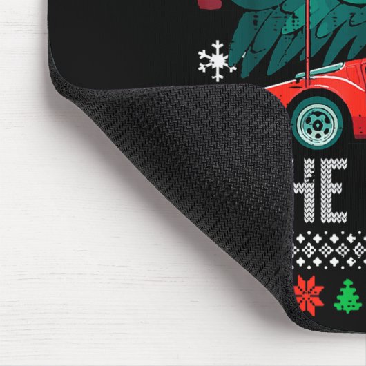Christmas Car Drifting Through Snow Ugly Xmas Men Mousepad (Ecke)