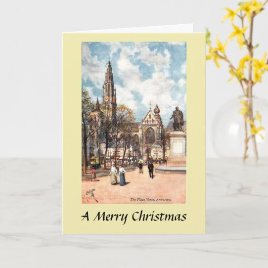 Christmas Card - Antwerp, Belgium Karte (Gelbe Blume)