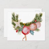 Christmas Card Best Wishes Christmas Ornatments Fe Postkarte (Vorne/Hinten)