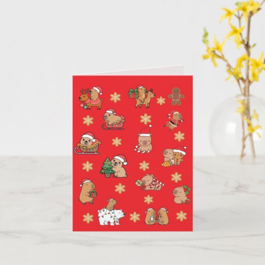 Christmas card, Carte de Noël, Merry Christmas Karte (Gelbe Blume)