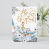 CHRISTMAS CARD / CHRISTMAS LLAMA DANKESKARTE (Stehend Vorderseite)