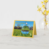 Christmas Card - Cockatoos and Ibis on Ball Karte (Gelbe Blume)