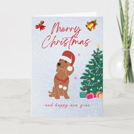 Christmas Card Dachshund Karte (Vorderseite)
