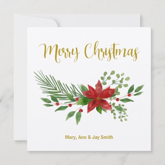 Christmas card design with Poinsettia Design (Vorderseite)