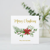 Christmas card design with Poinsettia Design (Stehend Vorderseite)