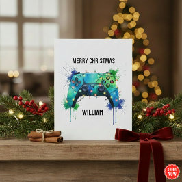 Christmas Card for Gamers Customised Gaming Feiertagskarte