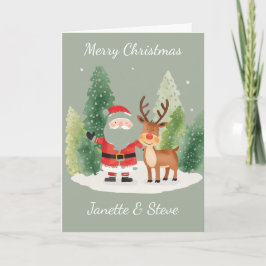 Christmas Card from a couple - Santa and Reindeer Karte