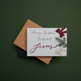 Christmas Card: Merry Christmas it's about Jesus. Mitteilungskarte