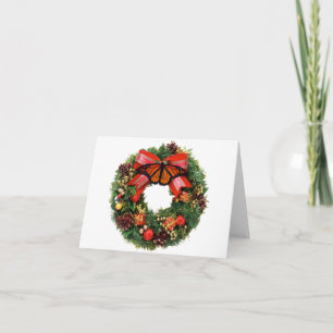 Christmas Card Monarch Wreath Karte
