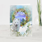 CHRISTMAS Card Samoyed HAPPY URLAS Karte (Vorderseite)