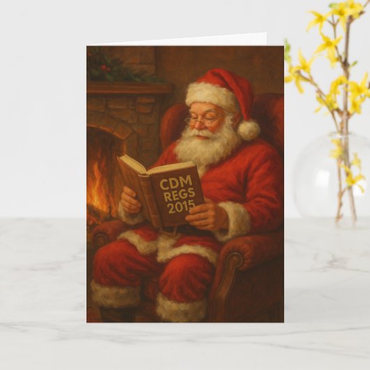 Christmas card - Santa & CDM Regs 2015' builder Karte (Gelbe Blume)