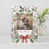 Christmas Card Watercolor botanical floral Einladung (Stehend Vorderseite)