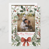 Christmas Card Watercolor botanical floral Einladung (Vorne/Hinten)