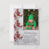 Christmas Card With a Smiling and Happy Baby. Dankeskarte (Vorderseite)