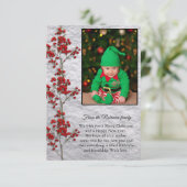 Christmas Card With a Smiling and Happy Baby. Dankeskarte (Stehend Vorderseite)