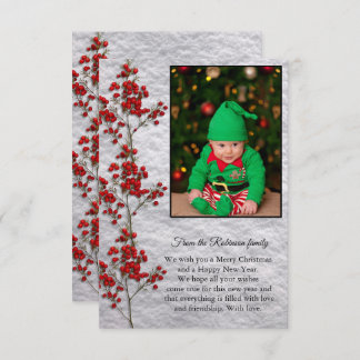 Christmas Card With a Smiling and Happy Baby. Dankeskarte