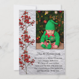 Christmas Card With a Smiling and Happy Baby. Feiertagskarte