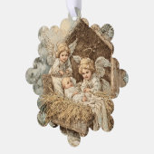 Christmas card with baby Snowflake Framed Ornament (Linke Ecke)