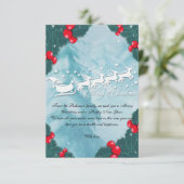 Christmas Card With Santa's Reindeer Dankeskarte (Stehend Vorderseite)
