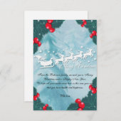 Christmas Card With Santa's Reindeer Dankeskarte (Vorne/Hinten)