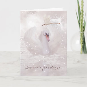 Christmas Card With Swan - Fantasy Swan Art Feiertagskarte