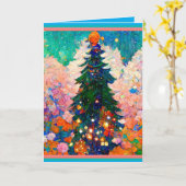 Christmas Card with Tree, Klimt style, Colorful . Karte (Gelbe Blume)