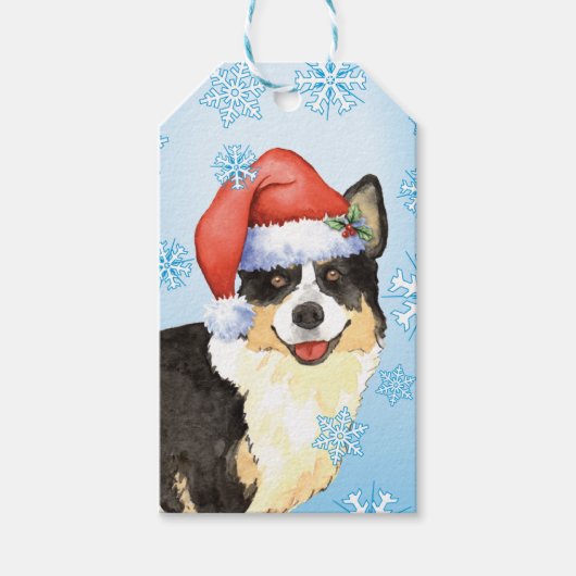 Christmas Cardigan Welsh Corgi Geschenkanhänger (Vorderseite)