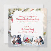 Christmas Cardinal & Birdhouse Personalized Photo Feiertagskarte (Rückseite)