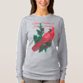 Christmas Cardinal Holly & Berries Long Sleeve Tee (Vorderseite)