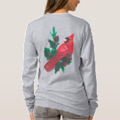 Christmas Cardinal Holly & Berries Long Sleeve Tee (Rückseite)