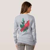 Christmas Cardinal Holly & Berries Long Sleeve Tee (Schwarz voll)