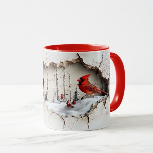 Christmas Cardinal Mug Tasse (VorderseiteRechts)