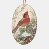 Christmas Cardinal Oval Ornament (Links)