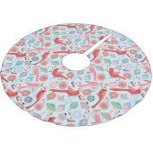 Christmas Cardinals Midcentury Modern Polyester Weihnachtsbaumdecke (Schrägansicht)