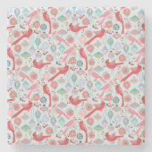 Christmas Cardinals Midcentury Modern Steinuntersetzer (Vorderseite)