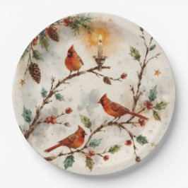 Christmas Cardinals Pappteller