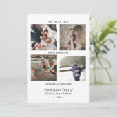 Christmas Cards typewriter text multi photos card Dankeskarte (Stehend Vorderseite)