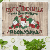 Christmas Carol Eggnog Gnomes Deck Geschirrtuch (Gefaltet)