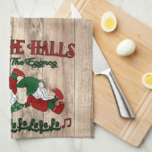 Christmas Carol Eggnog Gnomes Deck Geschirrtuch (Viertel Falte)