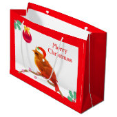 Christmas Carol Little Bird Große Geschenktüte (Vorderseite Schrägansicht)