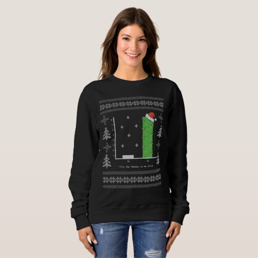 Christmas Carol Math Bar Graph Ugly Christmas Sweatshirt (Vorne ganz)