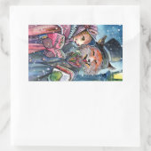 Christmas Carol Rechteckiger Aufkleber (Tasche)