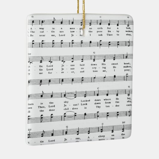 Christmas Carol Sheet Music Away in hat Essen Keramikornament (Rechts)