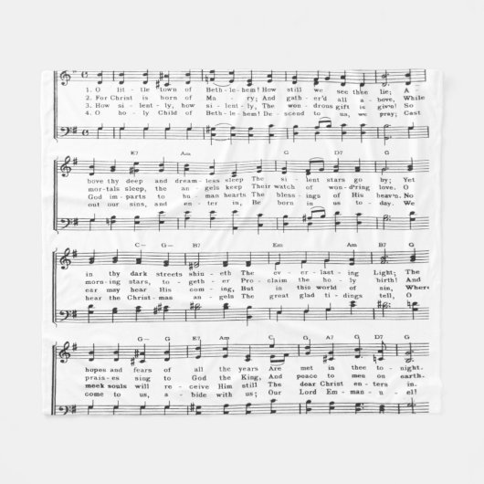 Christmas Carol Sheet Music Fleecedecke (Vorderseite (Horizontal))