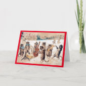 Christmas Carol Singing, Louis Wain Card Karte (Vorderseite)