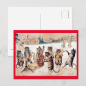 Christmas Carol Singing, Louis Wain Postcard Postkarte (Vorne/Hinten)