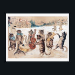 Christmas Carol Singing, Louis Wain Postcard Postkarte<br><div class="desc">*Sie können die Hintergrundfarbe dieses Elements mit "Design bearbeiten" frei anpassen. Louis Wain (5. August 1860 - 4. Juli 1939) war ein englischer Künstler, bekannt für seine Zeichnungen, die immer wieder anthropomorphisierte große mit Augen Katzen und Kätzchen enthielten. In seinen späteren Jahren litt er unter Schizophrenie (obwohl diese Behauptung bestritten...</div>